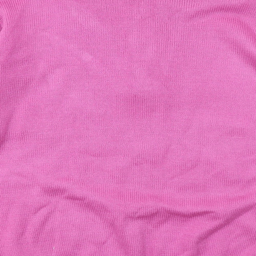 Damart Womens Pink Round Neck Acrylic Pullover Jumper Size 18