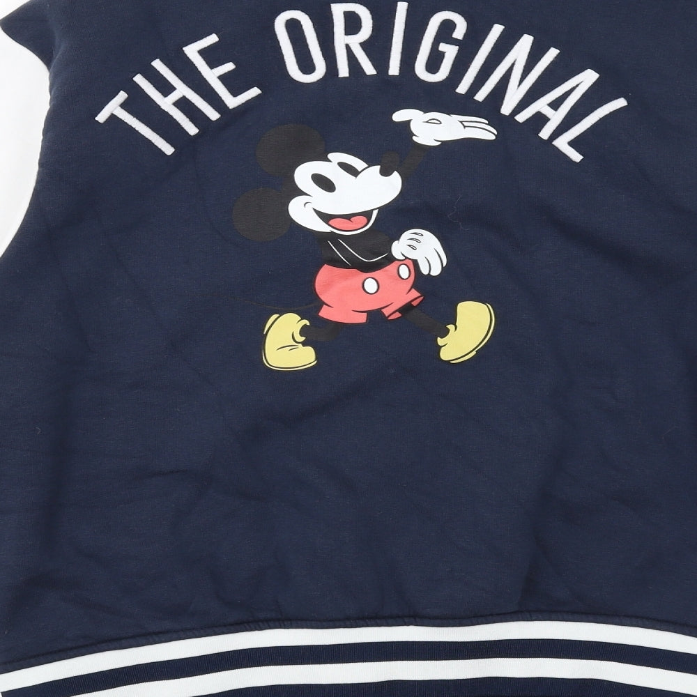 Disney Womens Blue Varsity Jacket Jacket Size S Snap - Mickey Mouse