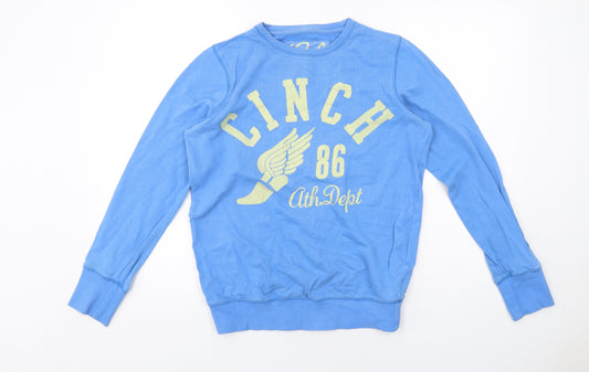 Cinch Womens Blue Cotton Pullover Sweatshirt Size 12 Pullover