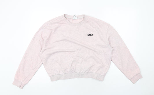 H&M Womens Pink Cotton Pullover Sweatshirt Size S Pullover - NASA