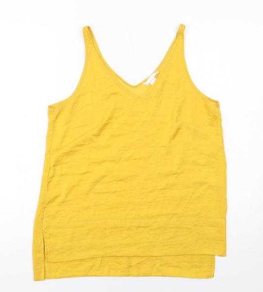 H&M Womens Yellow Polyester Camisole Tank Size 10 V-Neck