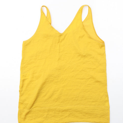 H&M Womens Yellow Polyester Camisole Tank Size 10 V-Neck