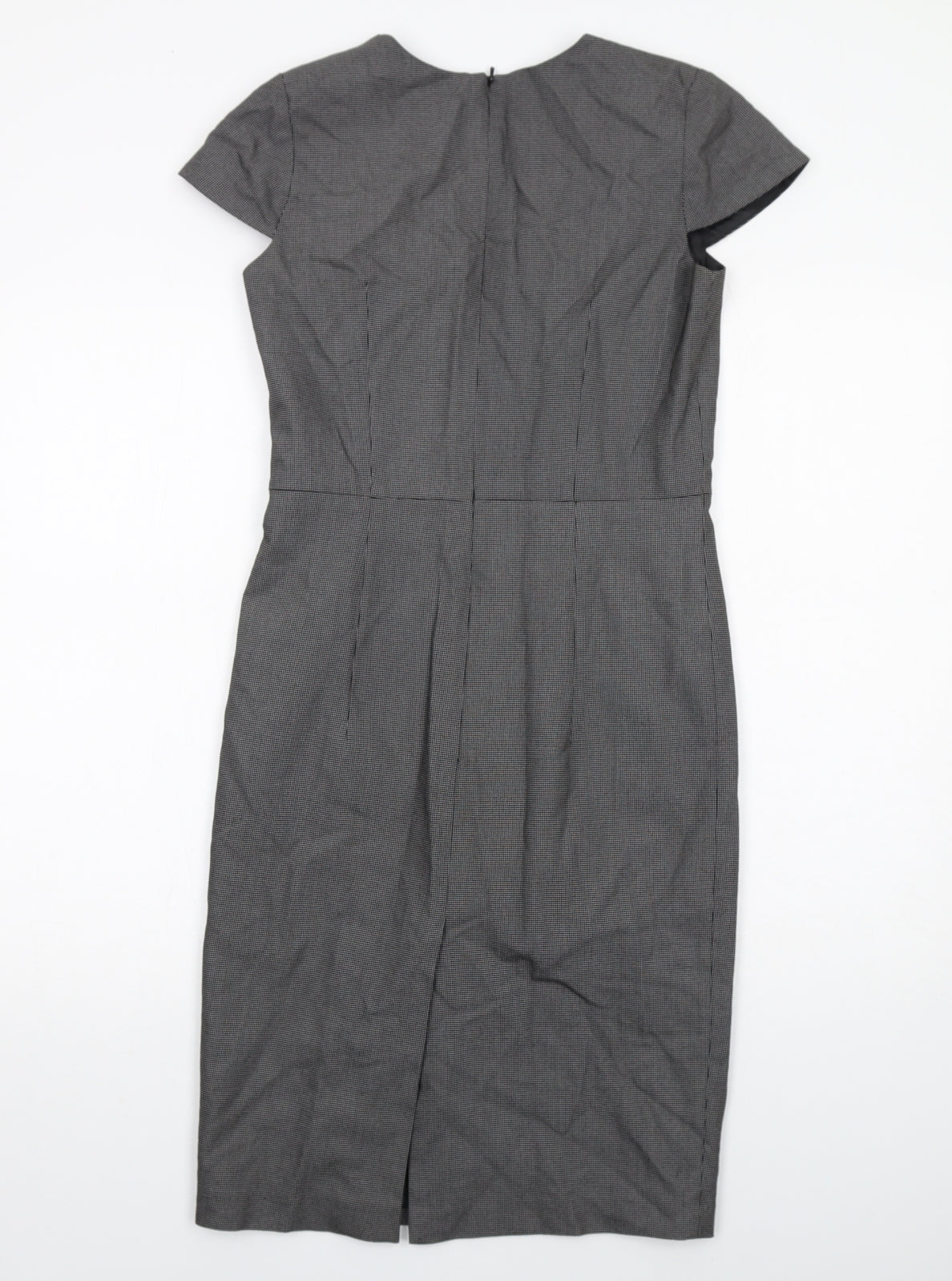 The Collection Womens Black Geometric Polyester Shift Size 6 Square Neck Zip