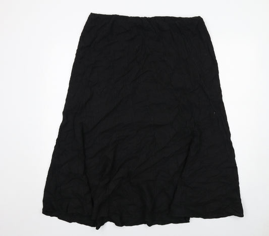 Marks and Spencer Womens Black Linen A-Line Skirt Size 18