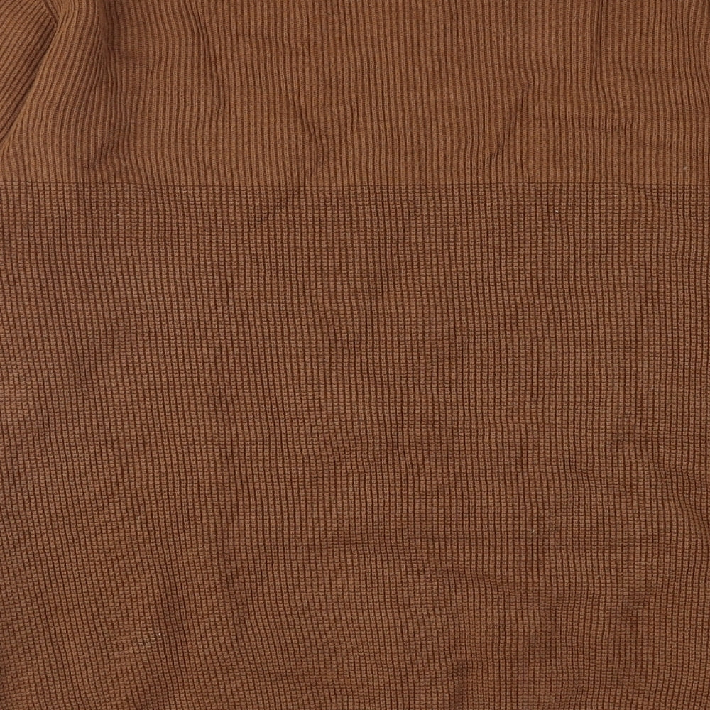 NEXT Mens Brown Round Neck Cotton Pullover Jumper Size XL Long Sleeve