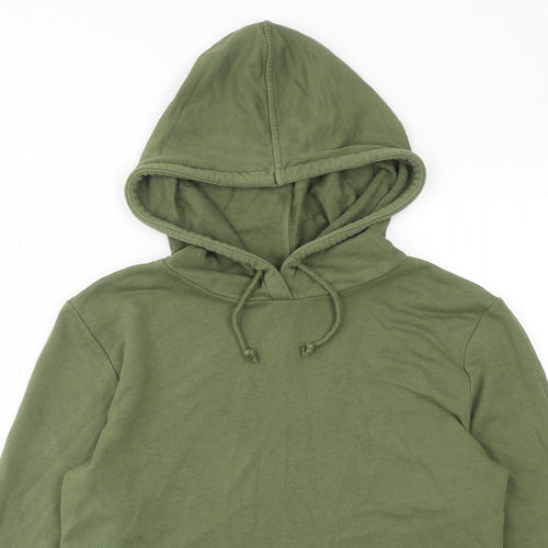 Marks and Spencer Womens Green Cotton Pullover Hoodie Size 8 Pullover