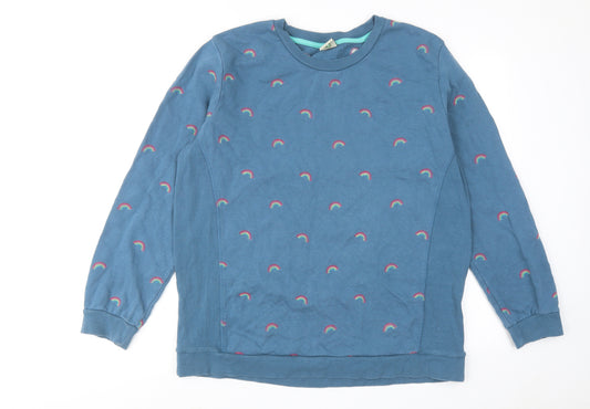Frugi Womens Blue Geometric Cotton Pullover Sweatshirt Size 16 Pullover - Rainbow