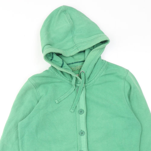 MANTARAY PRODUCTS Womens Green Cotton Pullover Hoodie Size 12 Button