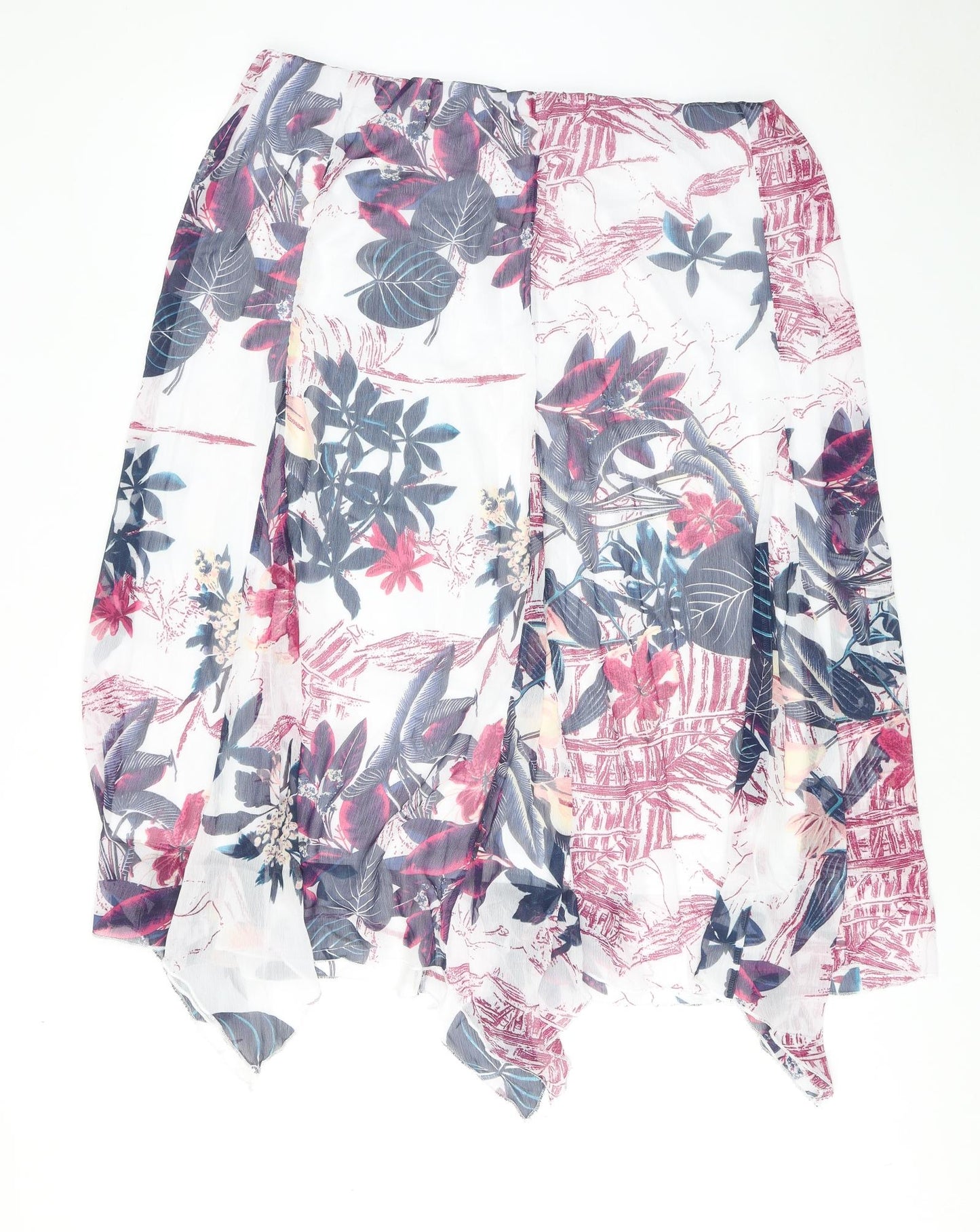 Damart Womens Pink Geometric Polyester Swing Skirt Size 22 - Leaf pattern