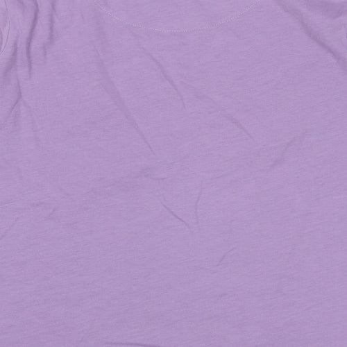 Fat Face Girls Purple 100% Cotton Basic T-Shirt Size 12-13 Years Round Neck Pullover - Broderie Anglaise Detail