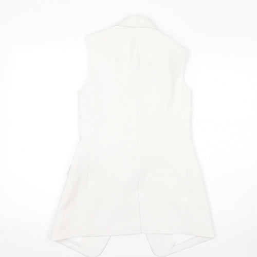 Michael Kors Womens Ivory Jacket Waistcoat Size 2XS Button