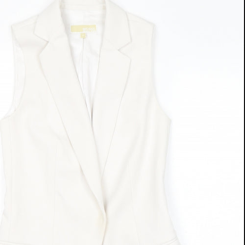 Michael Kors Womens Ivory Jacket Waistcoat Size 2XS Button