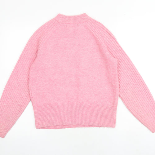 Marks and Spencer Womens Pink Round Neck Acrylic Pullover Jumper Size XS
