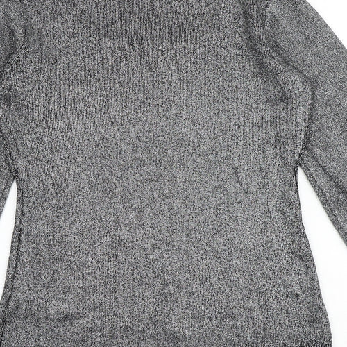 Monsoon Womens Silver Square Neck Viscose Pullover Jumper Size M