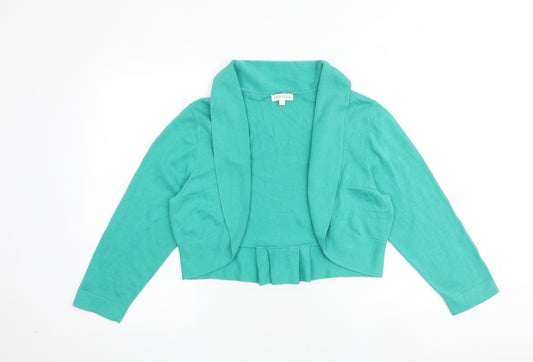 Monsoon Womens Green V-Neck 100% Cotton Cardigan Jumper Size L