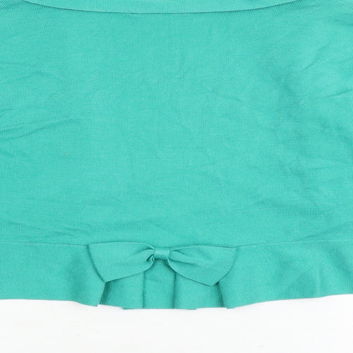 Monsoon Womens Green V-Neck 100% Cotton Cardigan Jumper Size L