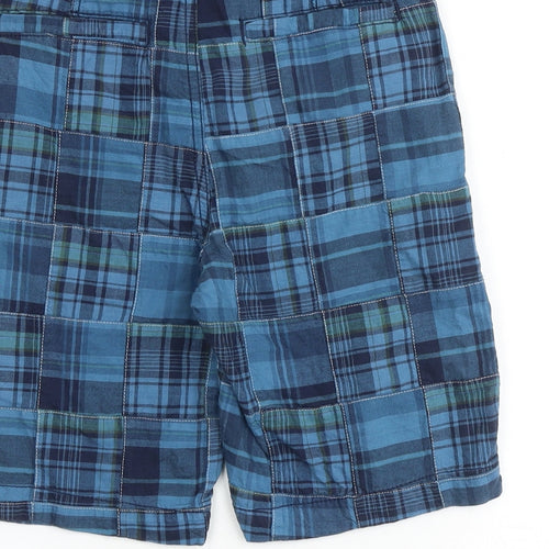 Gap Boys Blue Plaid 100% Cotton Bermuda Shorts Size 10 Years Regular Zip