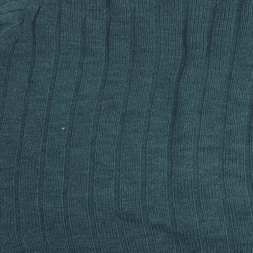 James Pringle Mens Green V-Neck Acrylic Cardigan Jumper Size L Long Sleeve