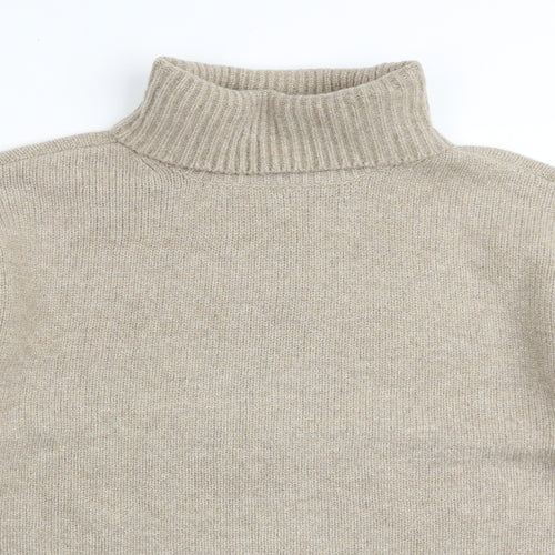 Marks and Spencer Womens Beige Roll Neck Polyester Pullover Jumper Size M