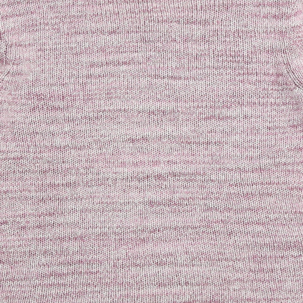 White Stuff Womens Pink Boat Neck Cotton Pullover Jumper Size 12