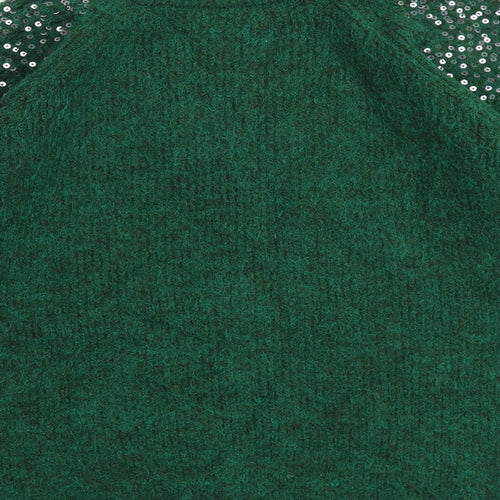 Marks and Spencer Womens Green Round Neck Acrylic Pullover Jumper Size L