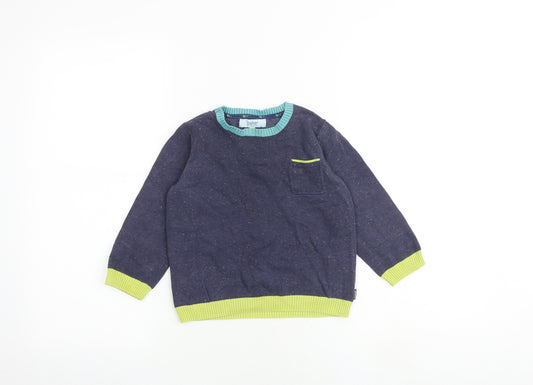 Ted Baker Boys Multicoloured Round Neck 100% Cotton Pullover Jumper Size 3-4 Years Pullover