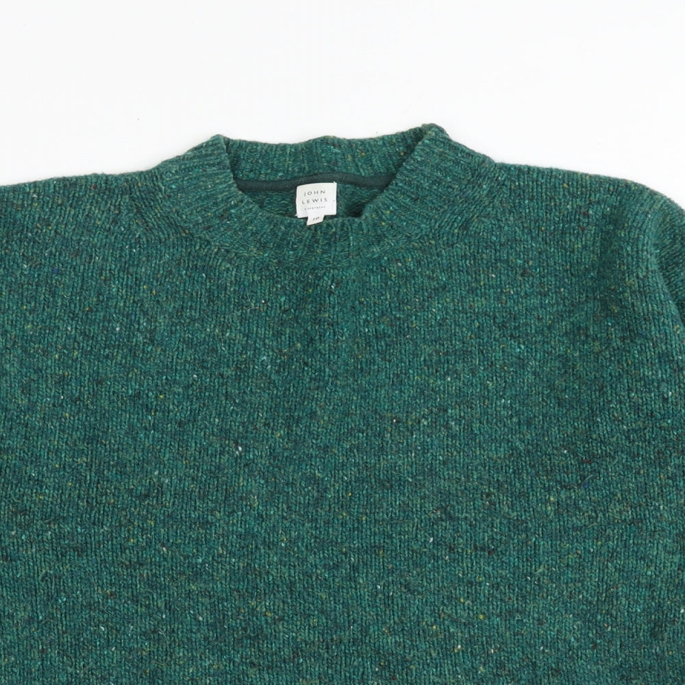 John Lewis Womens Green Mock Neck Wool Pullover Jumper Size 10
