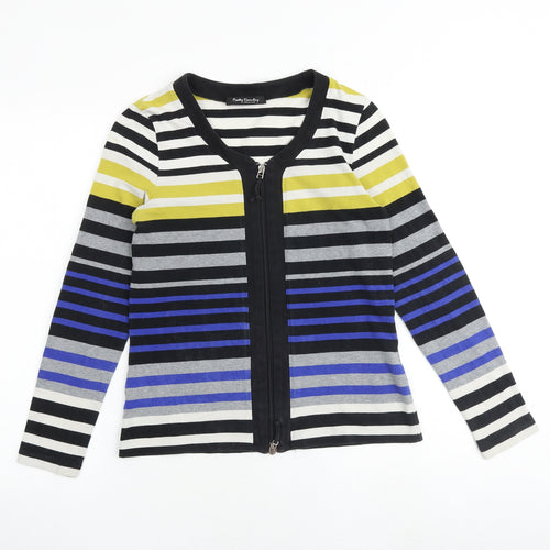 Betty Barclay Womens Multicoloured Striped 100% Cotton Full Zip Sweatshirt Size 12 Zip