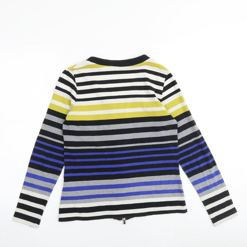 Betty Barclay Womens Multicoloured Striped 100% Cotton Full Zip Sweatshirt Size 12 Zip