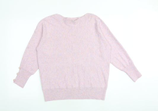 Monsoon Womens Pink Boat Neck Viscose Pullover Jumper Size M