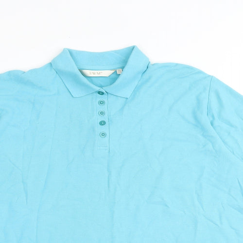 EWM Womens Blue 100% Cotton Basic Polo Size XL Collared - Size 22-24