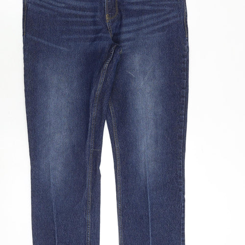 Smith & Jones Mens Blue Cotton Straight Jeans Size 36 in L34 in Regular Zip