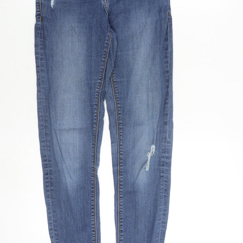 Superdry Womens Blue Cotton Skinny Jeans Size 26 in Slim Zip