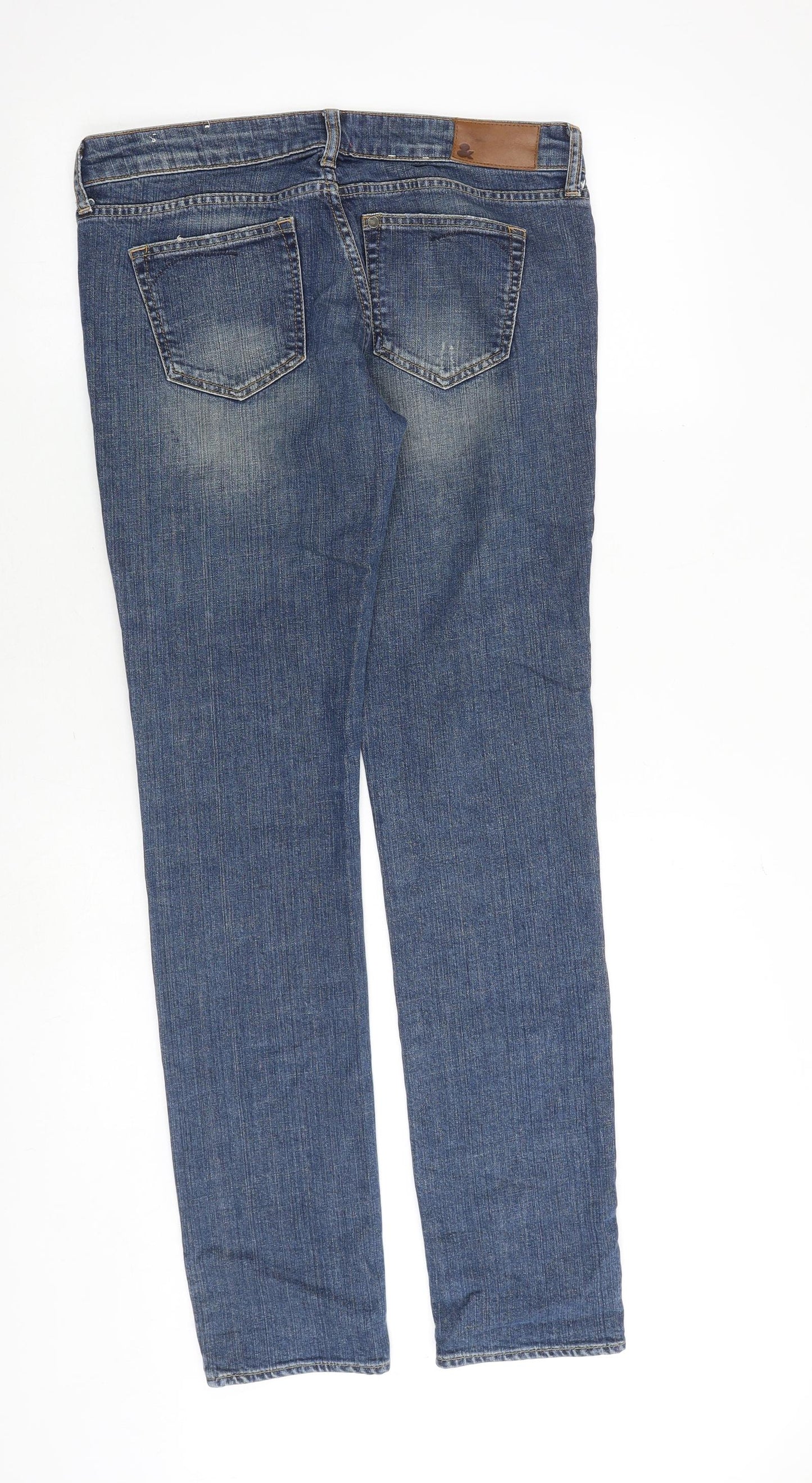 H&M Womens Blue Cotton Skinny Jeans Size 30 in Regular Zip
