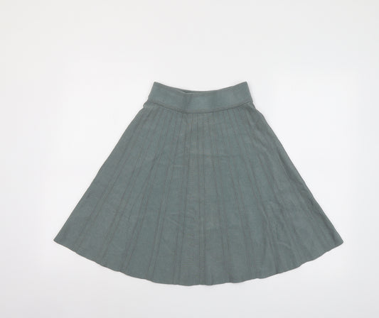 H&M Womens Green Viscose Pleated Skirt Size XS