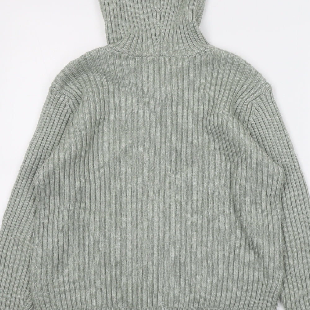 Marks and Spencer Womens Green V-Neck Polyester Pullover Jumper Size M
