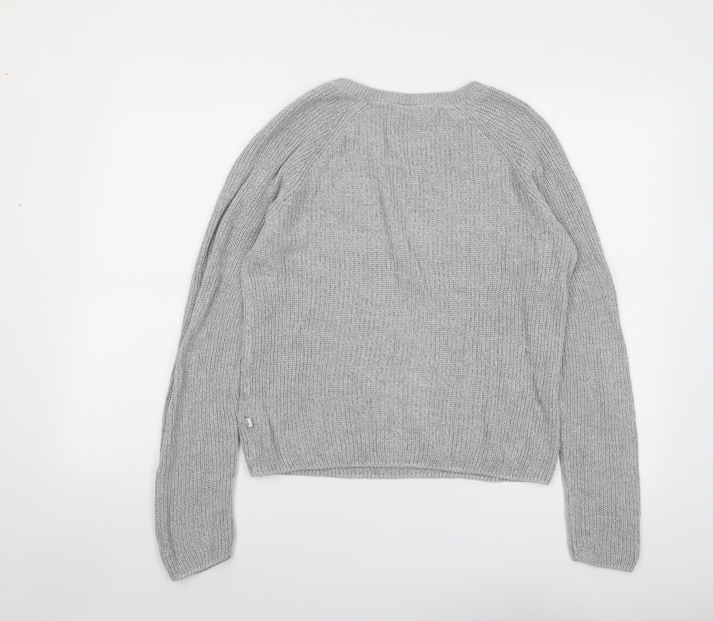 s.Oliver Womens Grey V-Neck Acrylic Pullover Jumper Size S