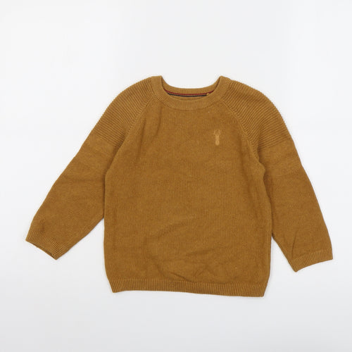 NEXT Boys Brown Round Neck Cotton Pullover Jumper Size 4 Years Pullover