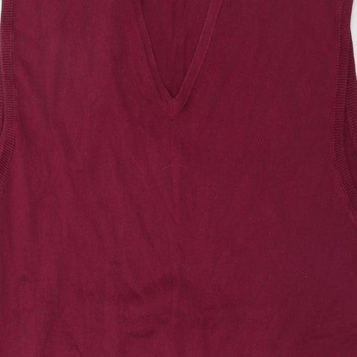 James Pringle Mens Purple V-Neck Cotton Vest Jumper Size XL Sleeveless