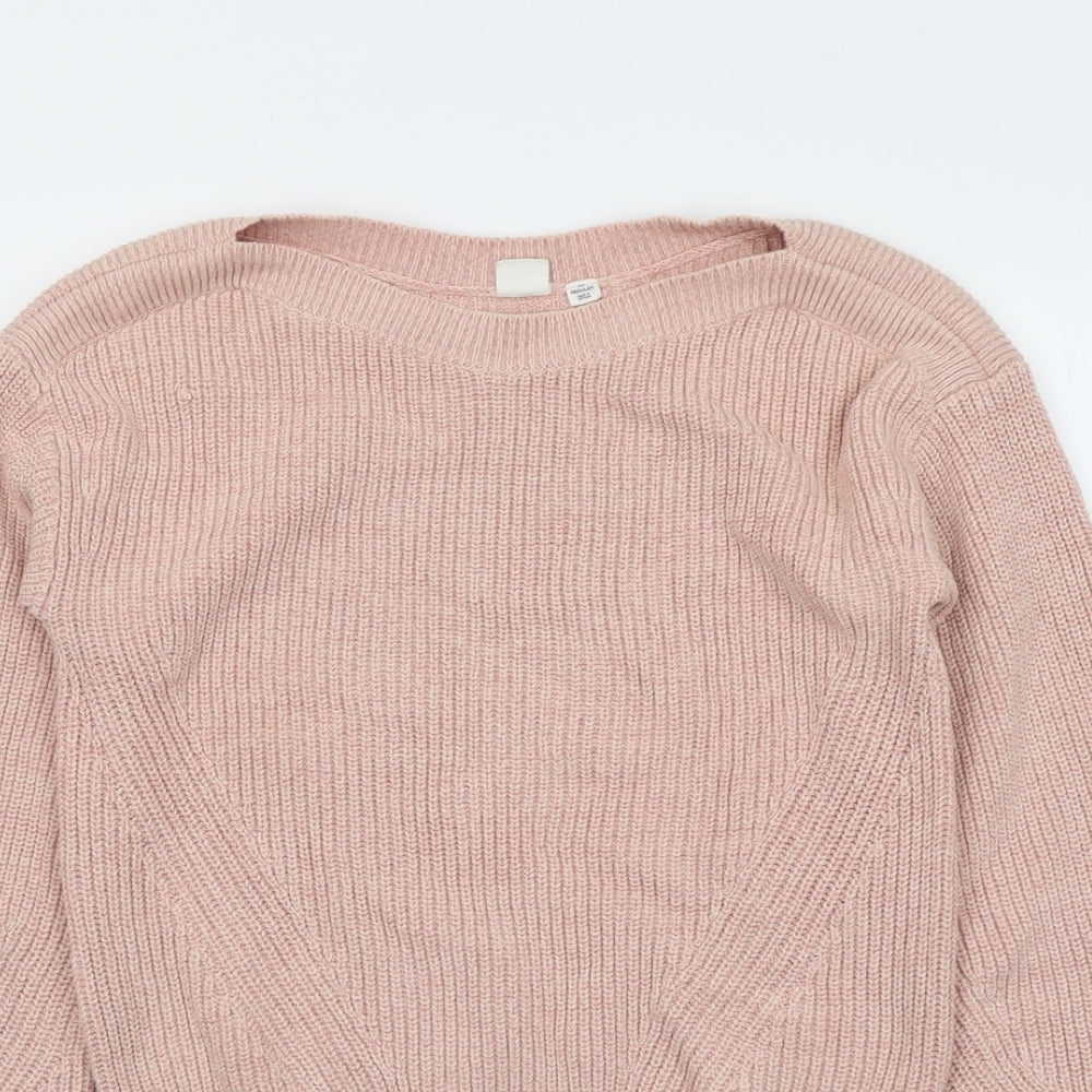 Gap Womens Pink Boat Neck Cotton Pullover Jumper Size XS