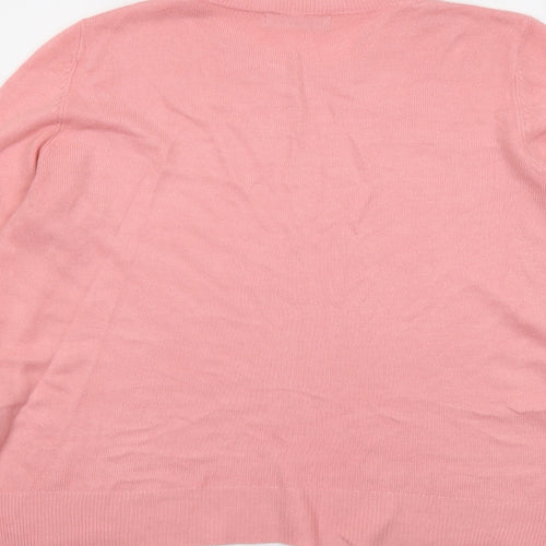 Marks and Spencer Womens Pink Round Neck Acrylic Pullover Jumper Size 14