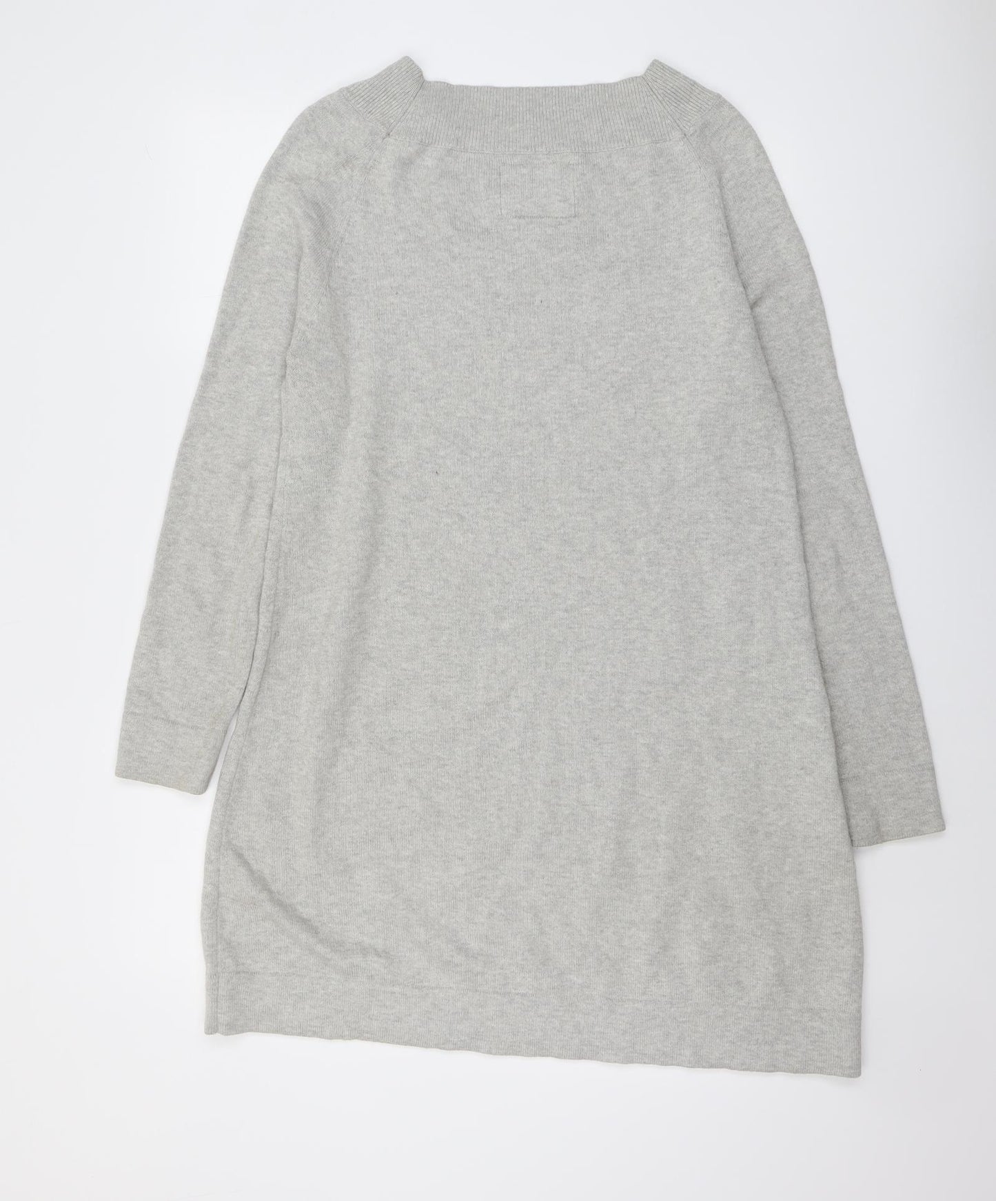 Escales Womens Grey Cotton Jumper Dress Size XL Round Neck Pullover