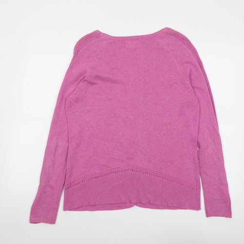 Mistral Womens Pink V-Neck Cotton Cardigan Jumper Size 14