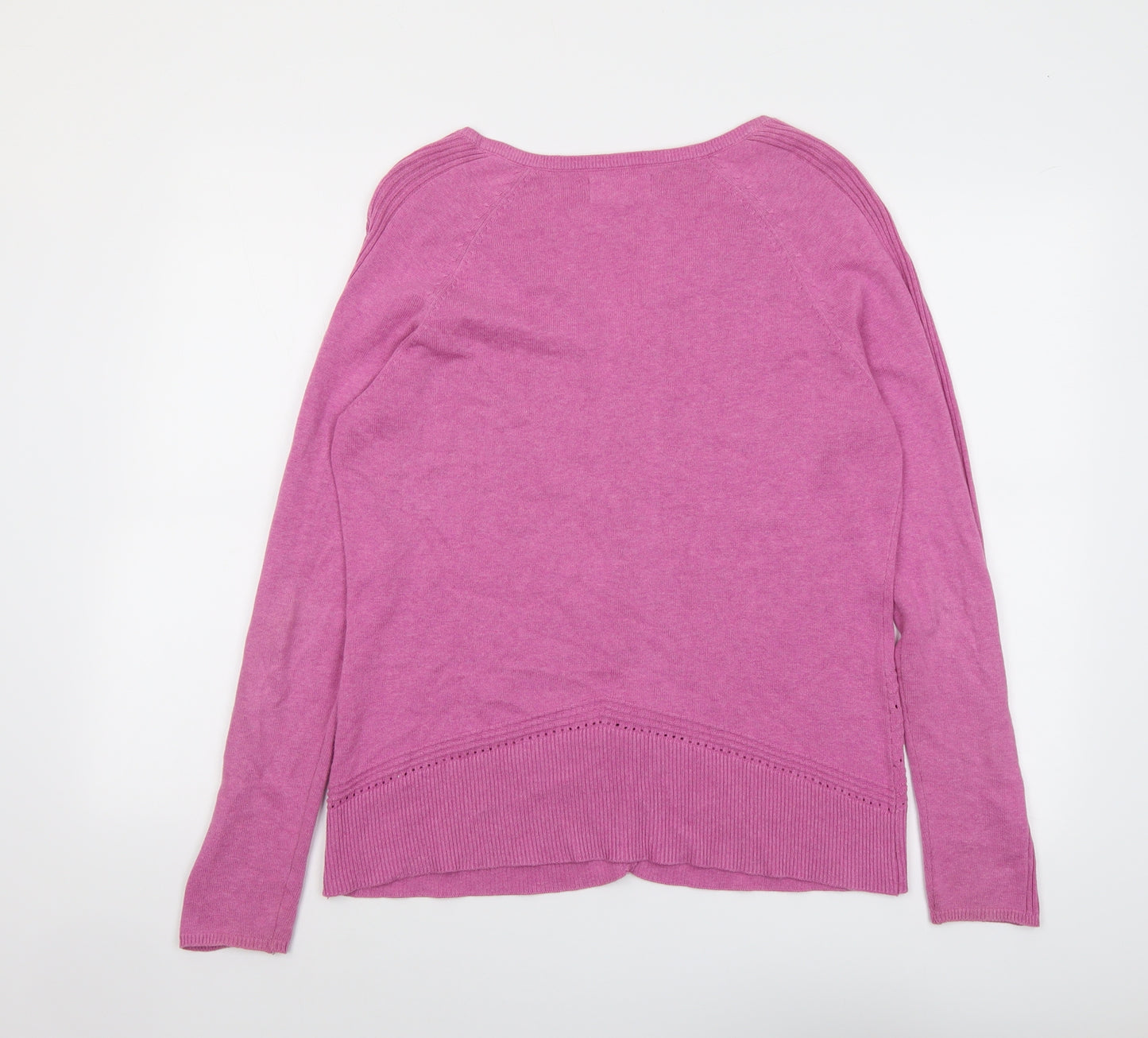Mistral Womens Pink V-Neck Cotton Cardigan Jumper Size 14