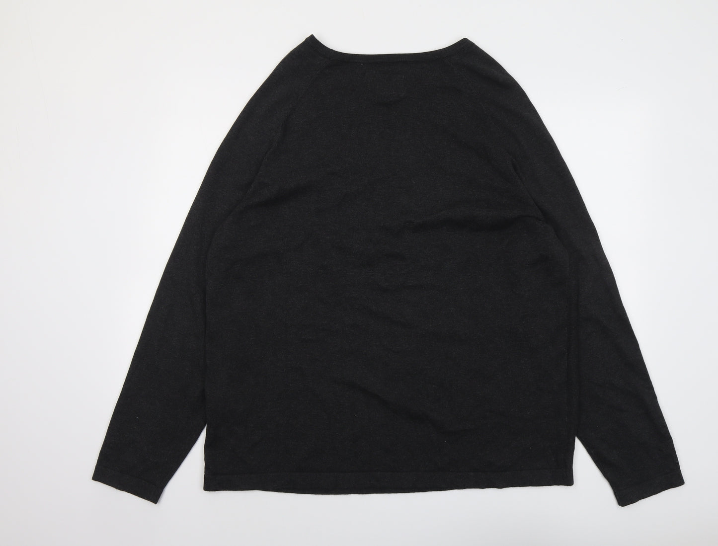 Kronstadt Mens Grey Round Neck Cotton Pullover Jumper Size XL Long Sleeve