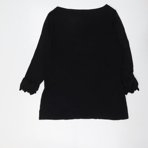 Per Una Womens Black Boat Neck Viscose Pullover Jumper Size 16
