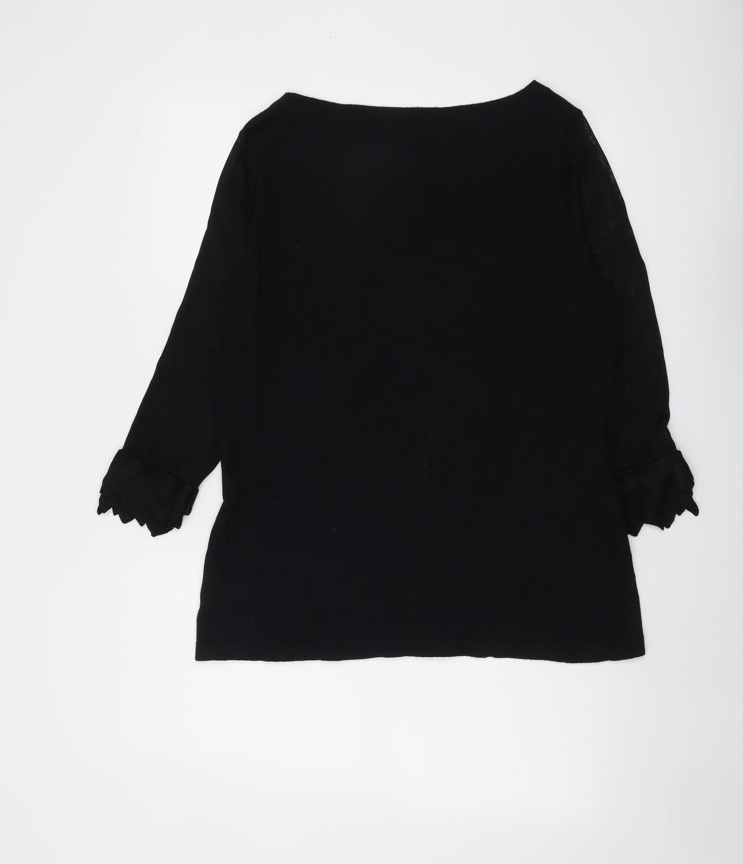 Per Una Womens Black Boat Neck Viscose Pullover Jumper Size 16