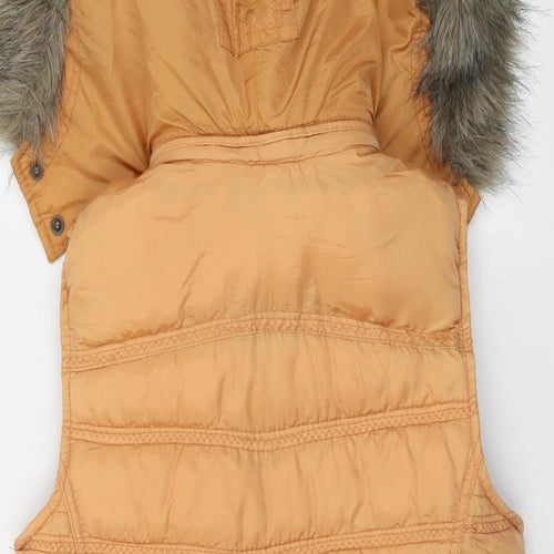 River Island Womens Orange Gilet Jacket Size 8 Zip