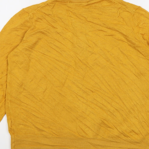 Marks and Spencer Womens Yellow Round Neck Viscose Cardigan Jumper Size 12