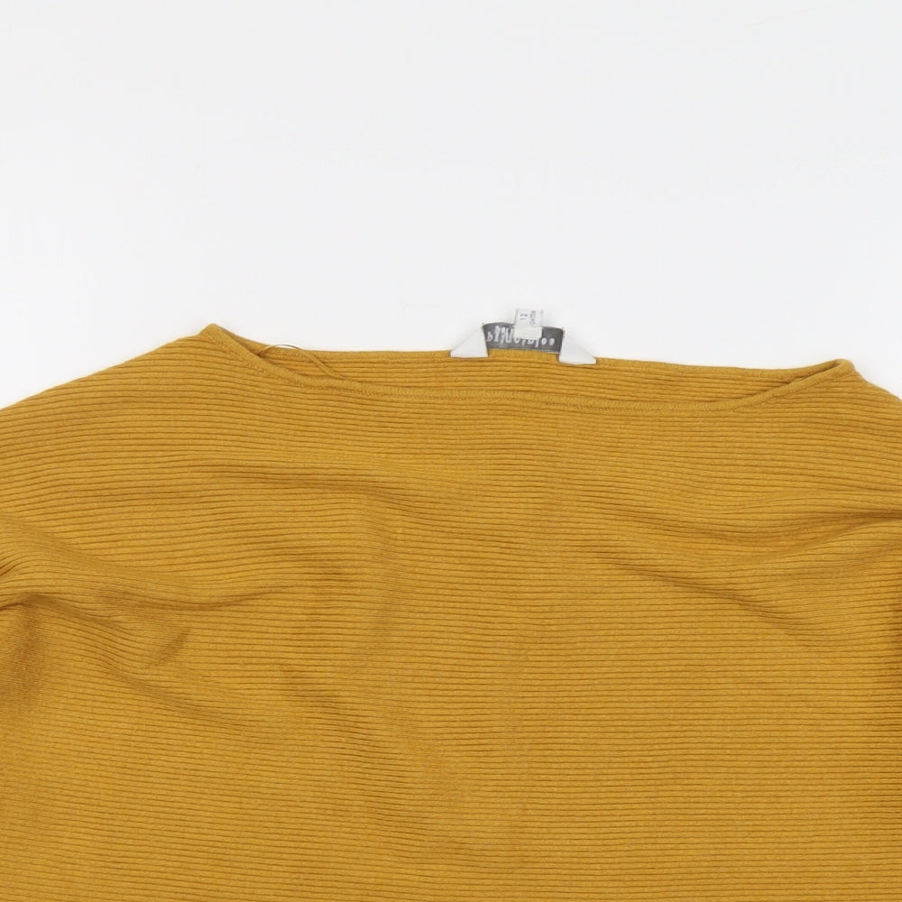 Principles Womens Yellow Boat Neck Viscose Pullover Jumper Size 12
